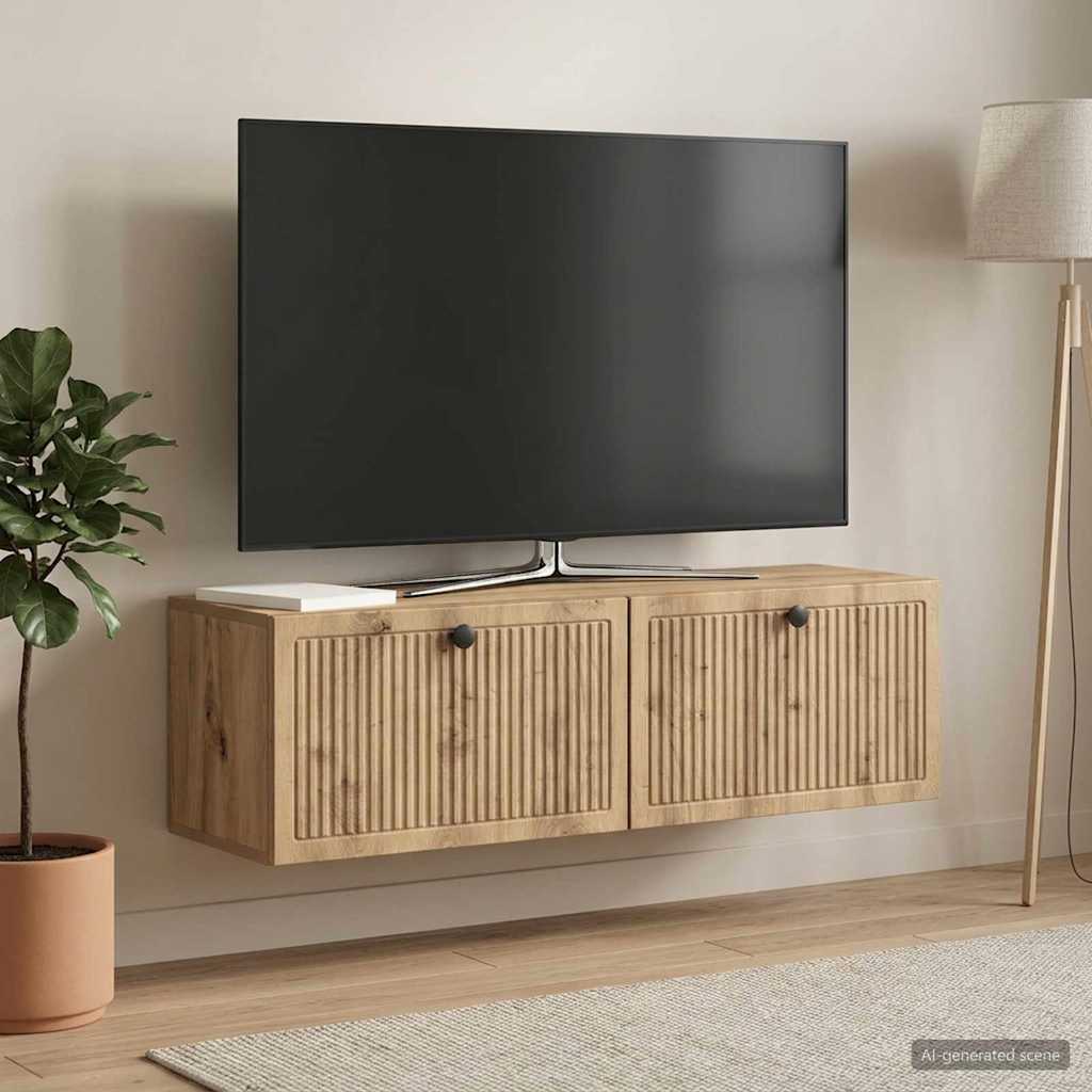 vidaXL Szafka RTV montowana na ścianie 98 x 31 x 30 cm Dąb artisan