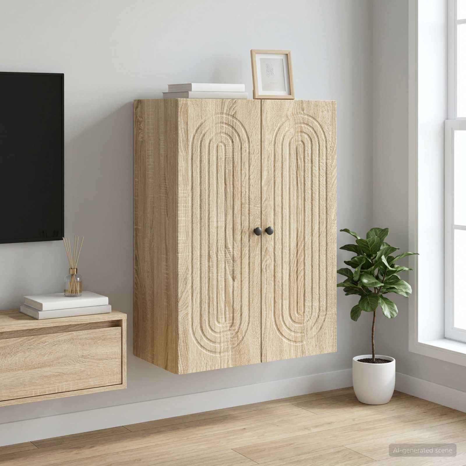 vidaXL Szafka ścienna dąb Sonoma 66 x 34,5 x 90 cm Drewno inżynieryjne