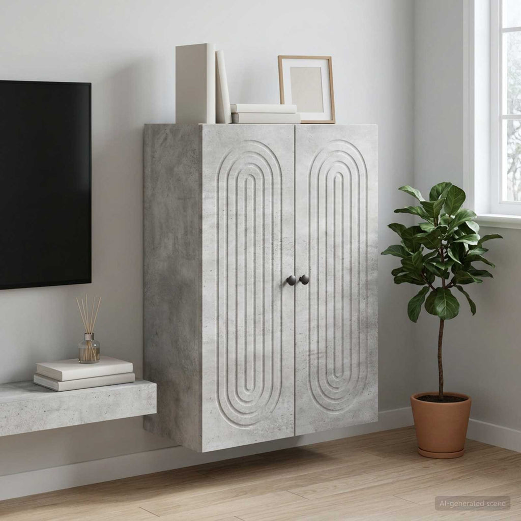 vidaXL Szafka ścienna Betonowy szary 66 x 34,5 x 90 cm