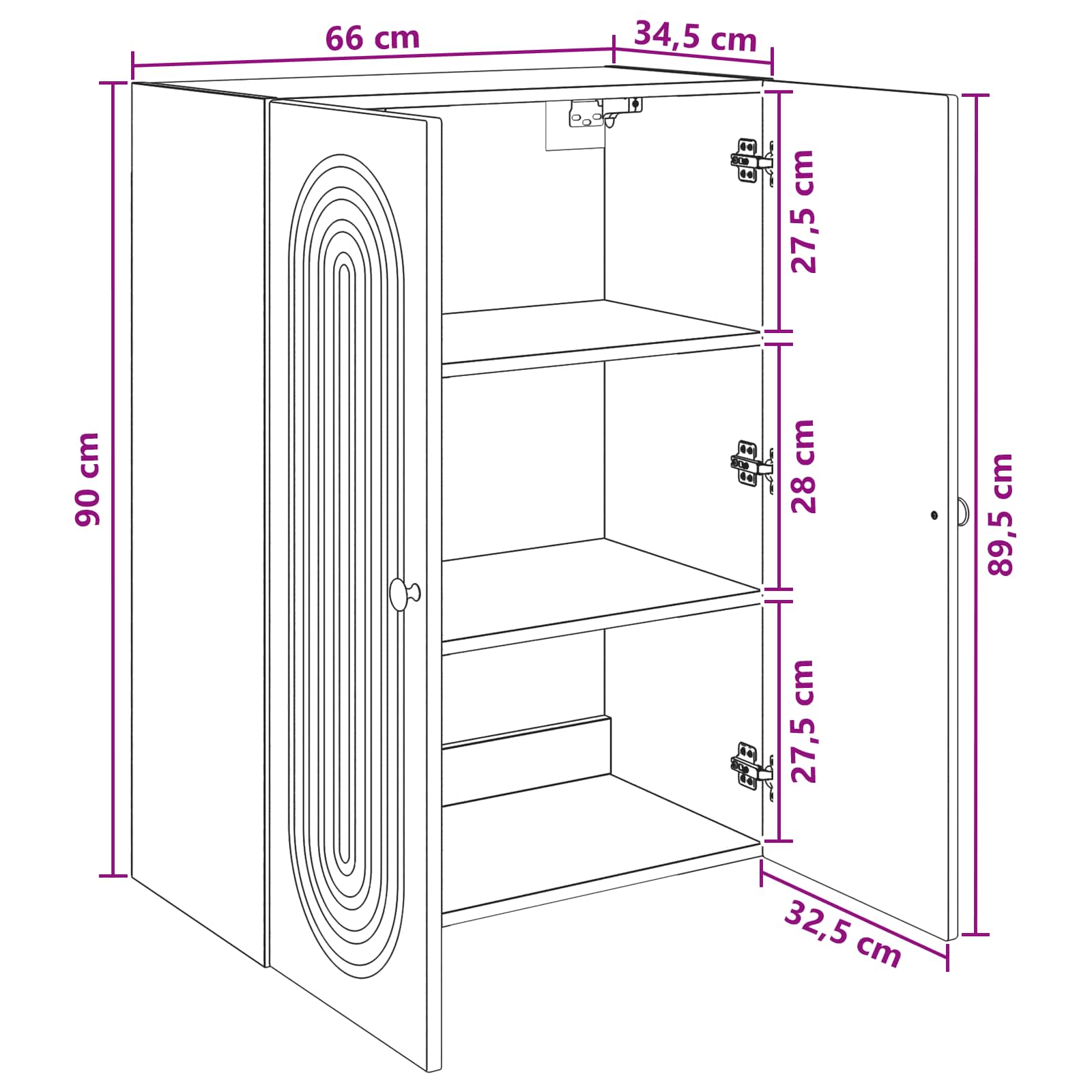 vidaXL Szafka ścienna Stare drewno 66 x 34,5 x 90 cm