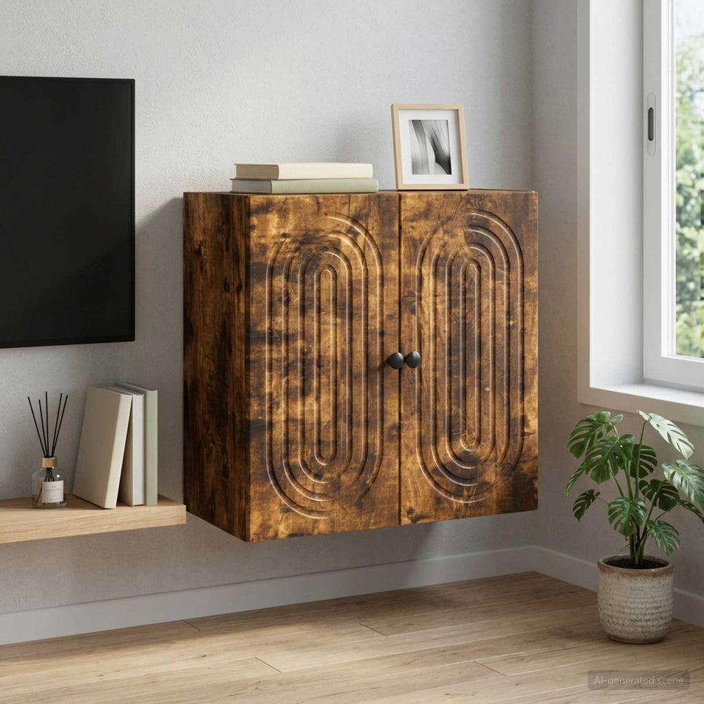 vidaXL Szafka ścienna 59 x 31 x 60 cm Drewno inżynieryjne Dąb wędzony