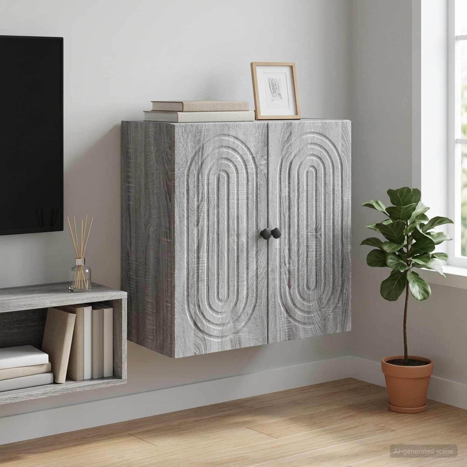 vidaXL Szafka ścienna Szary Sonoma 59 x 31 x 60 cm Drewno inżynieryjne