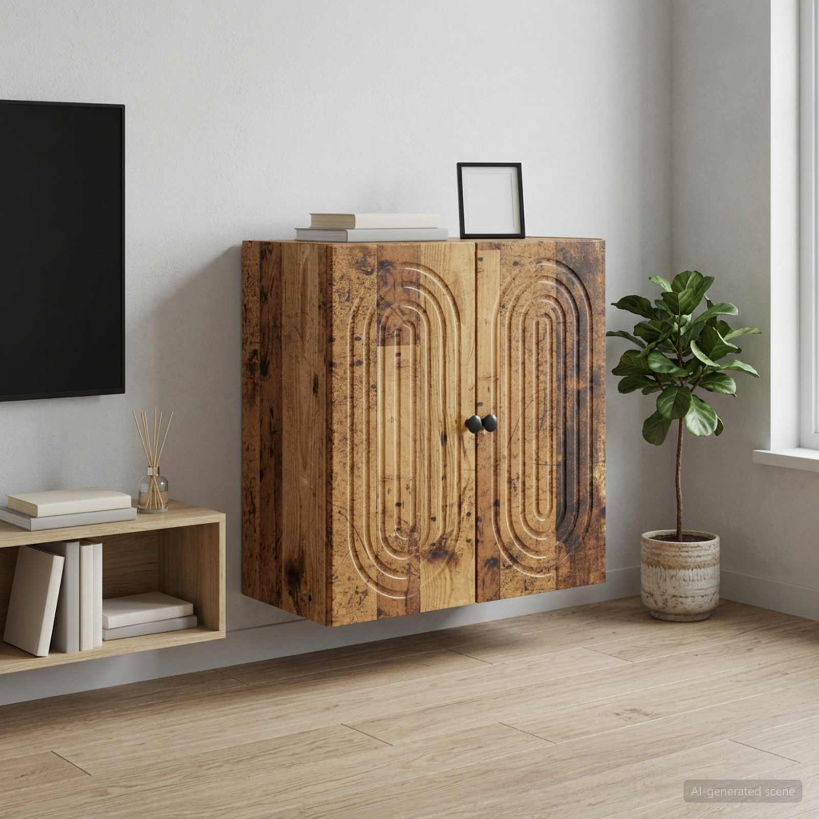 vidaXL Szafka ścienna Stare drewno 59 x 31 x 60 cm Drewno inżynieryjne