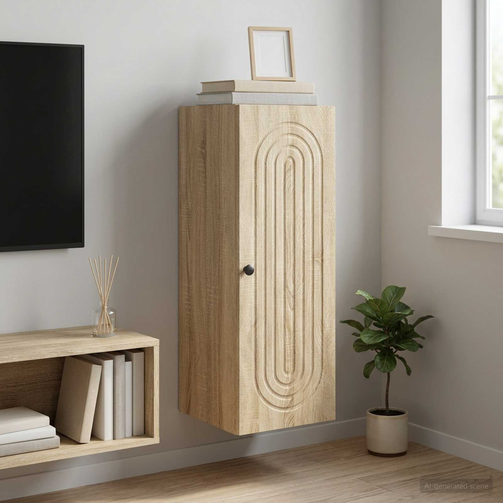 vidaXL Szafka ścienna dąb Sonoma 33 x 34,5 x 90 cm Drewno inżynieryjne