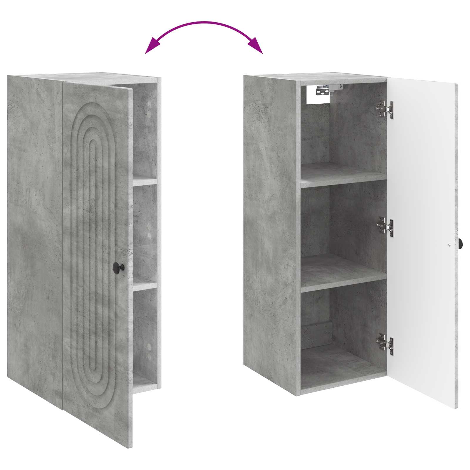 vidaXL Szafka ścienna Betonowy szary 33 x 34,5 x 90 cm