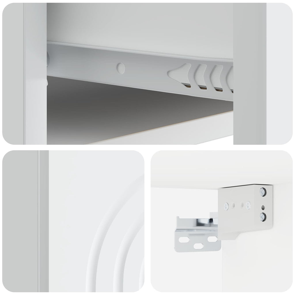 vidaXL Wisząca Szafka Nocna z szufladą 2 pcs Biały 33 x 34,5 x 20 cm