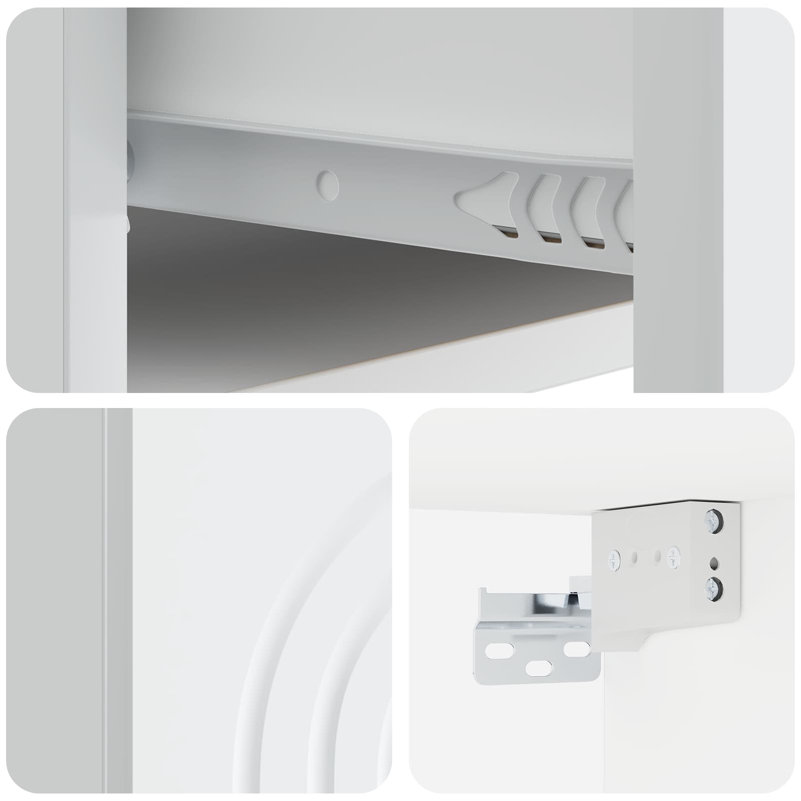 vidaXL Wisząca Szafka Nocna z szufladą 2 pcs Biały 33 x 34,5 x 20 cm