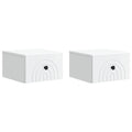 vidaXL Wisząca Szafka Nocna z szufladą 2 pcs Biały 33 x 34,5 x 20 cm