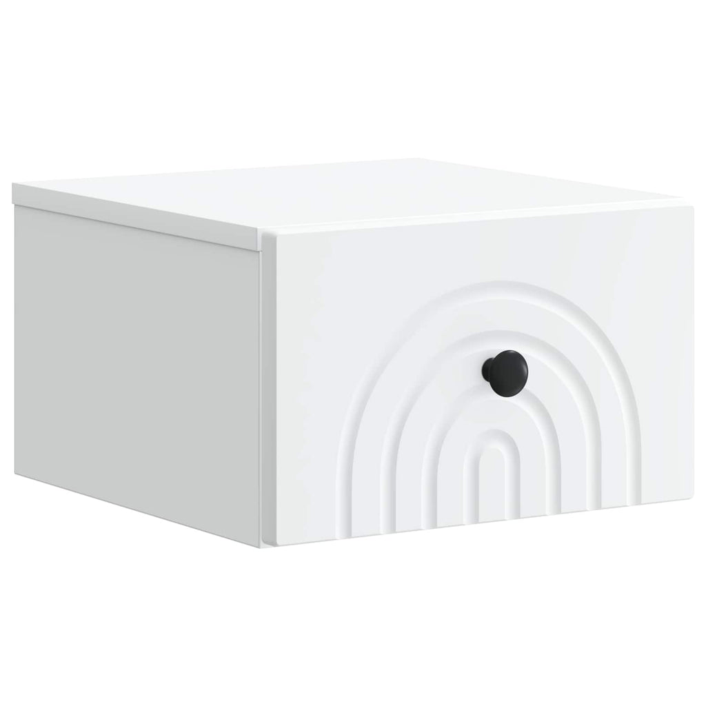 vidaXL Wisząca Szafka Nocna z szufladą 2 pcs Biały 33 x 34,5 x 20 cm
