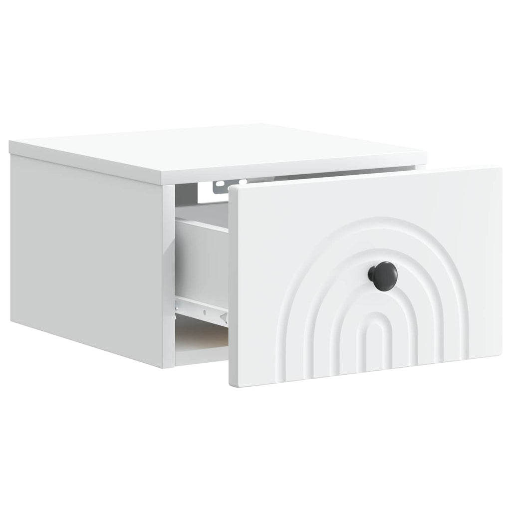 vidaXL Wisząca Szafka Nocna z szufladą 2 pcs Biały 33 x 34,5 x 20 cm
