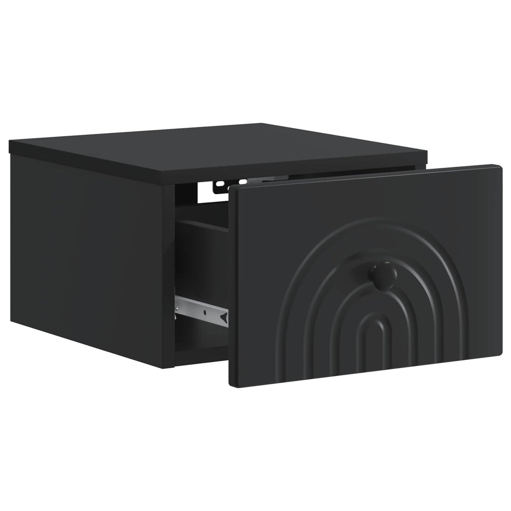 vidaXL Wisząca Szafka Nocna z szufladą Czarny 33 x 34,5 x 20 cm