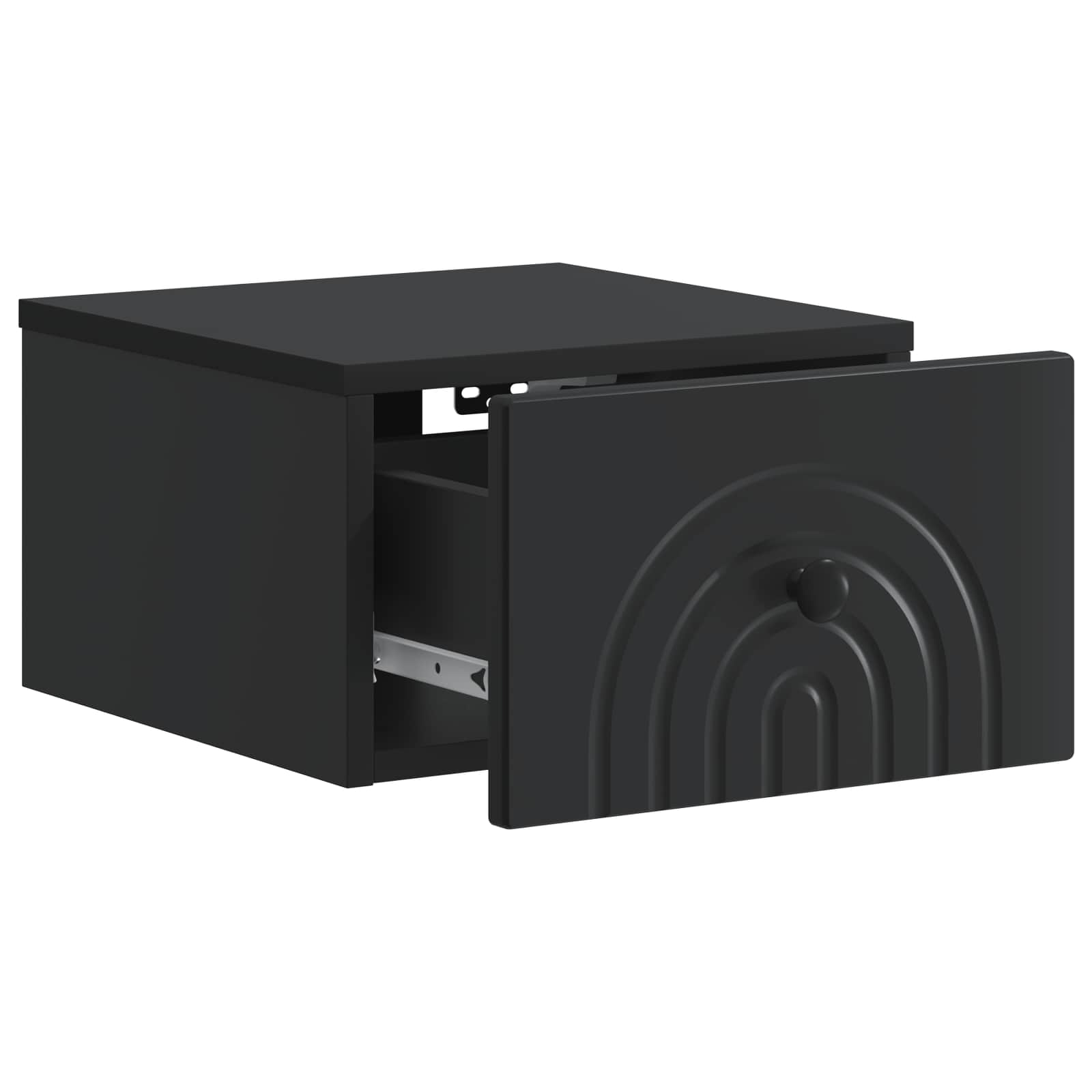 vidaXL Wisząca Szafka Nocna z szufladą Czarny 33 x 34,5 x 20 cm