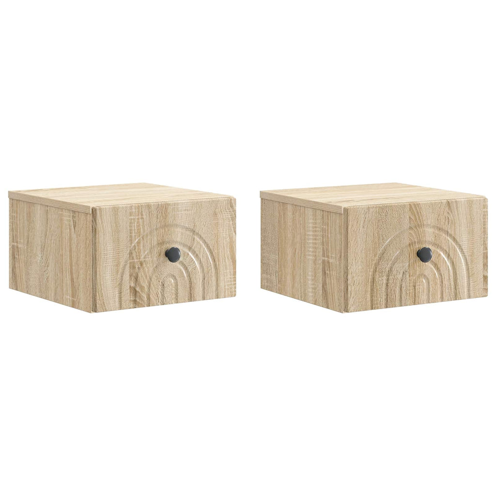 vidaXL Wisząca Szafka Nocna 2 pcs dąb Sonoma 33 x 34,5 x 20 cm
