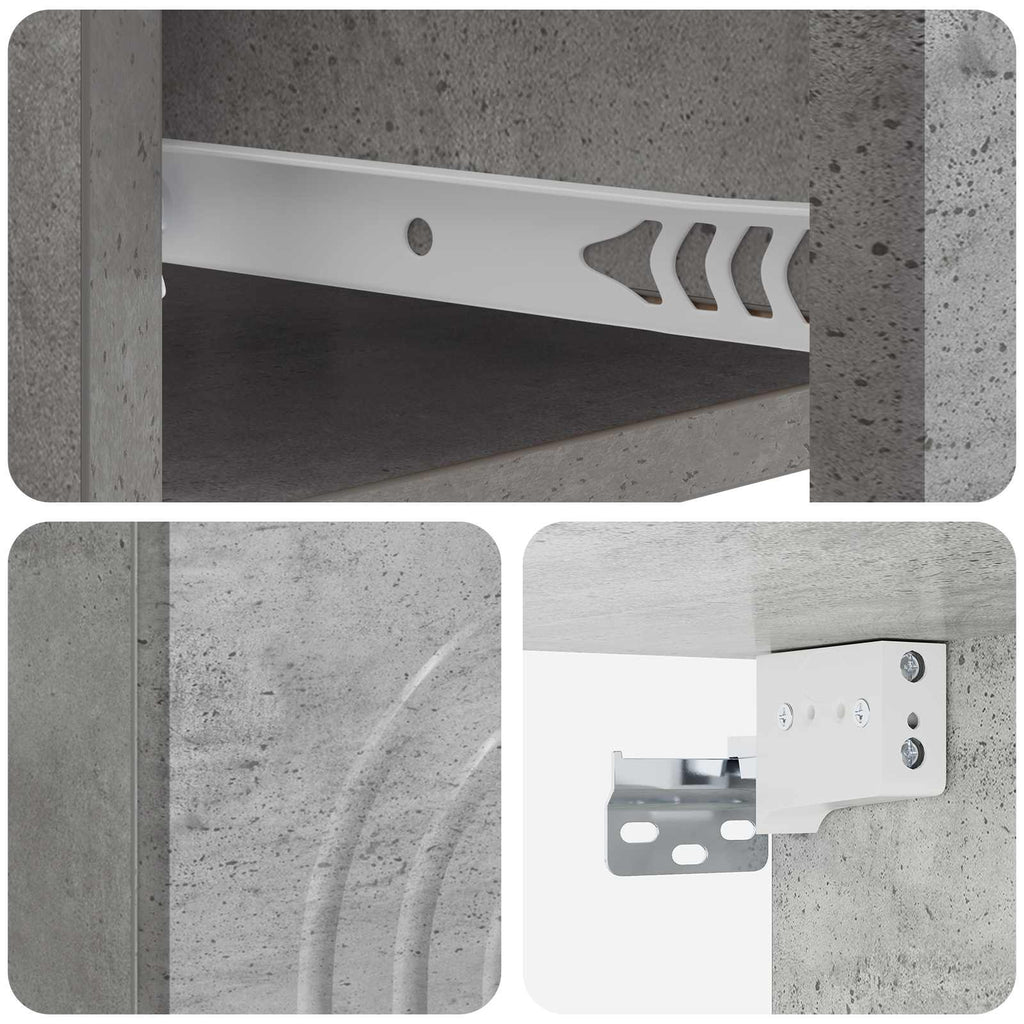 vidaXL Wisząca Szafka Nocna Betonowy szary 33 x 34,5 x 20 cm