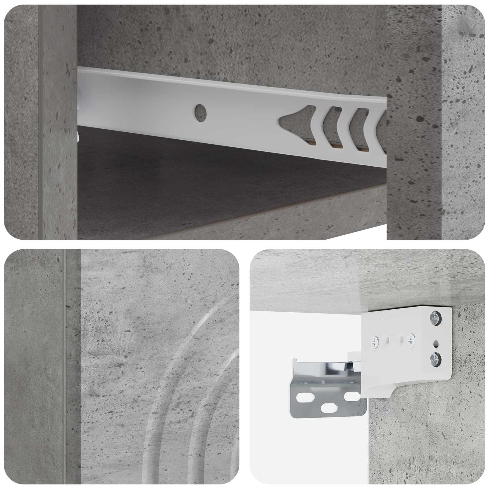 vidaXL Wisząca Szafka Nocna Betonowy szary 33 x 34,5 x 20 cm