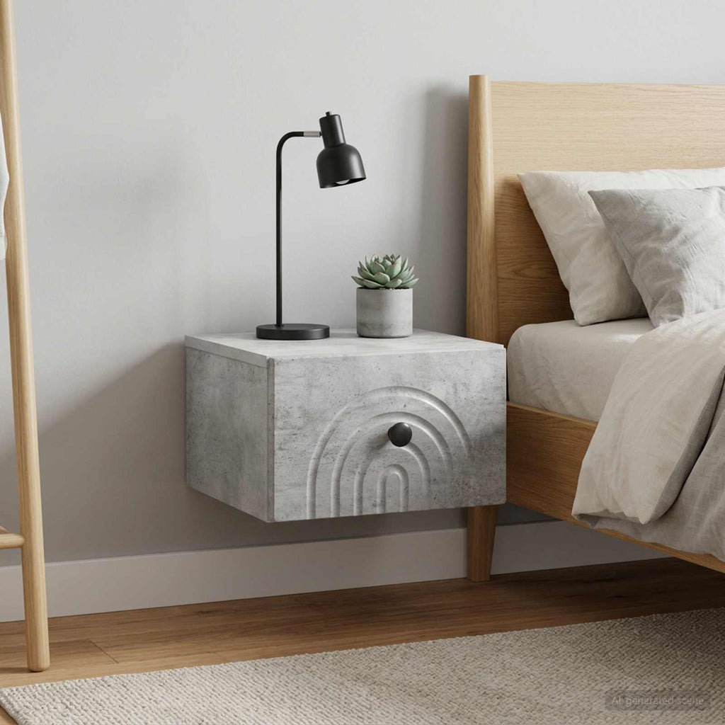 vidaXL Wisząca Szafka Nocna 2 szt. Betonowy szary 33 x 34,5 x 20 cm