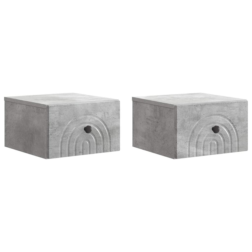 vidaXL Wisząca Szafka Nocna 2 pcs Betonowy szary 33 x 34,5 x 20 cm