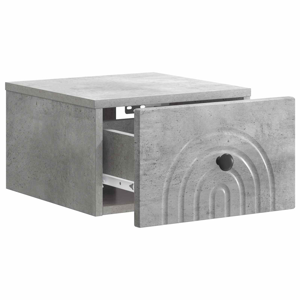 vidaXL Wisząca Szafka Nocna 2 pcs Betonowy szary 33 x 34,5 x 20 cm
