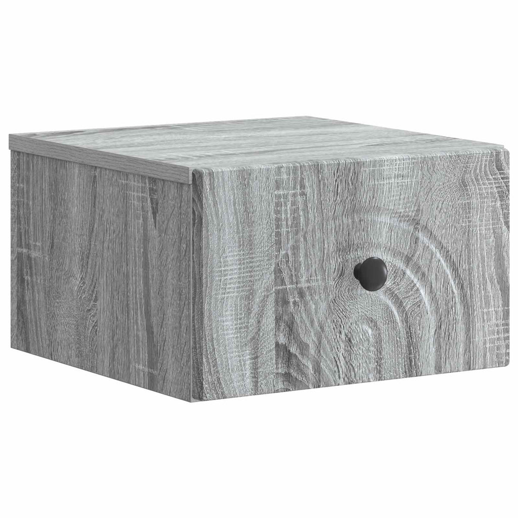 vidaXL Wisząca Szafka Nocna z szufladą Szary Sonoma 33 x 34,5 x 20 cm