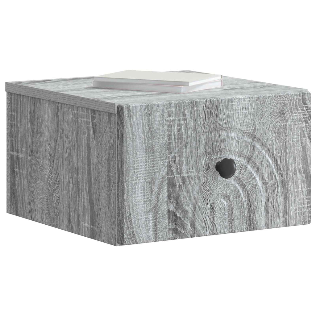 vidaXL Wisząca Szafka Nocna z szufladą Szary Sonoma 33 x 34,5 x 20 cm