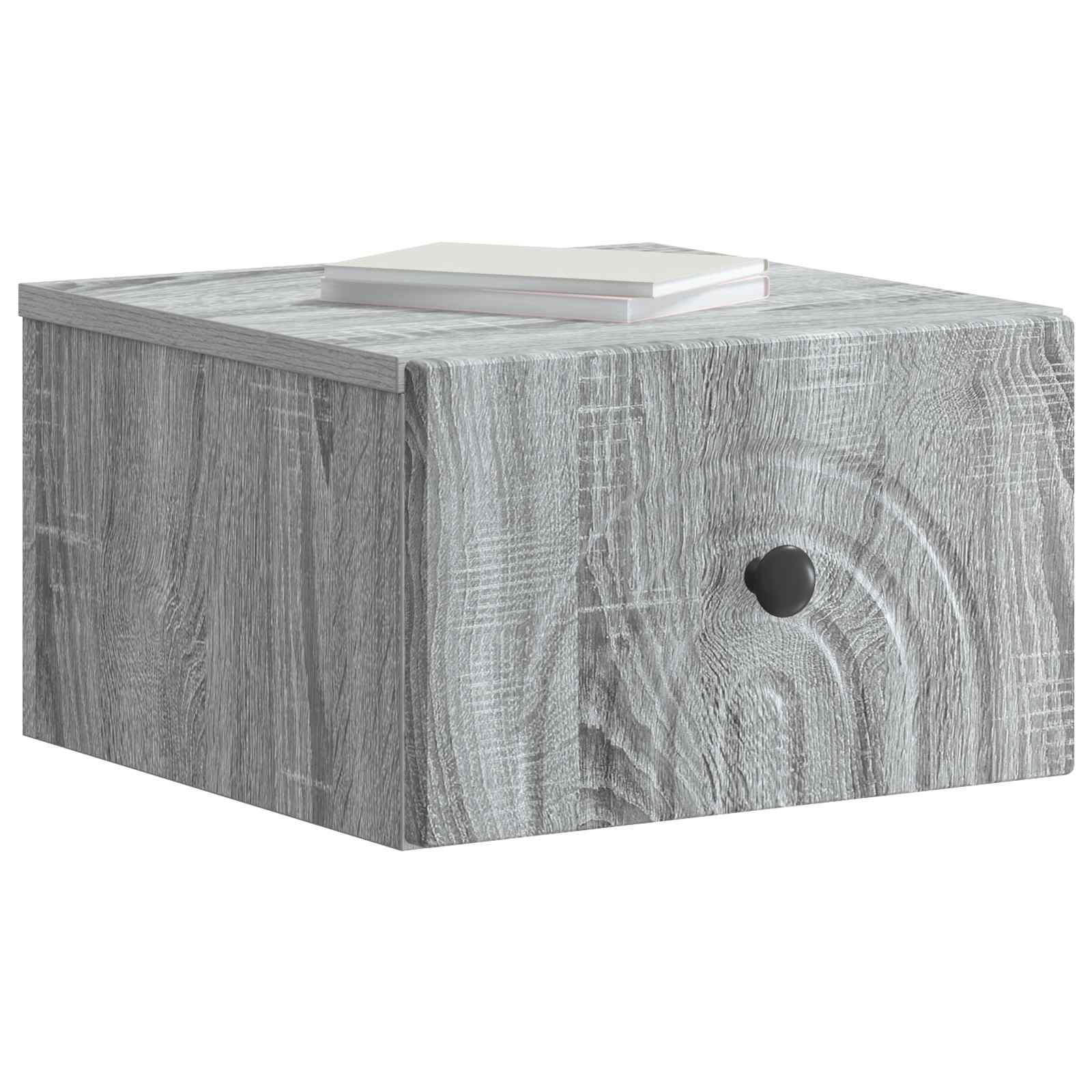 vidaXL Wisząca Szafka Nocna z szufladą Szary Sonoma 33 x 34,5 x 20 cm