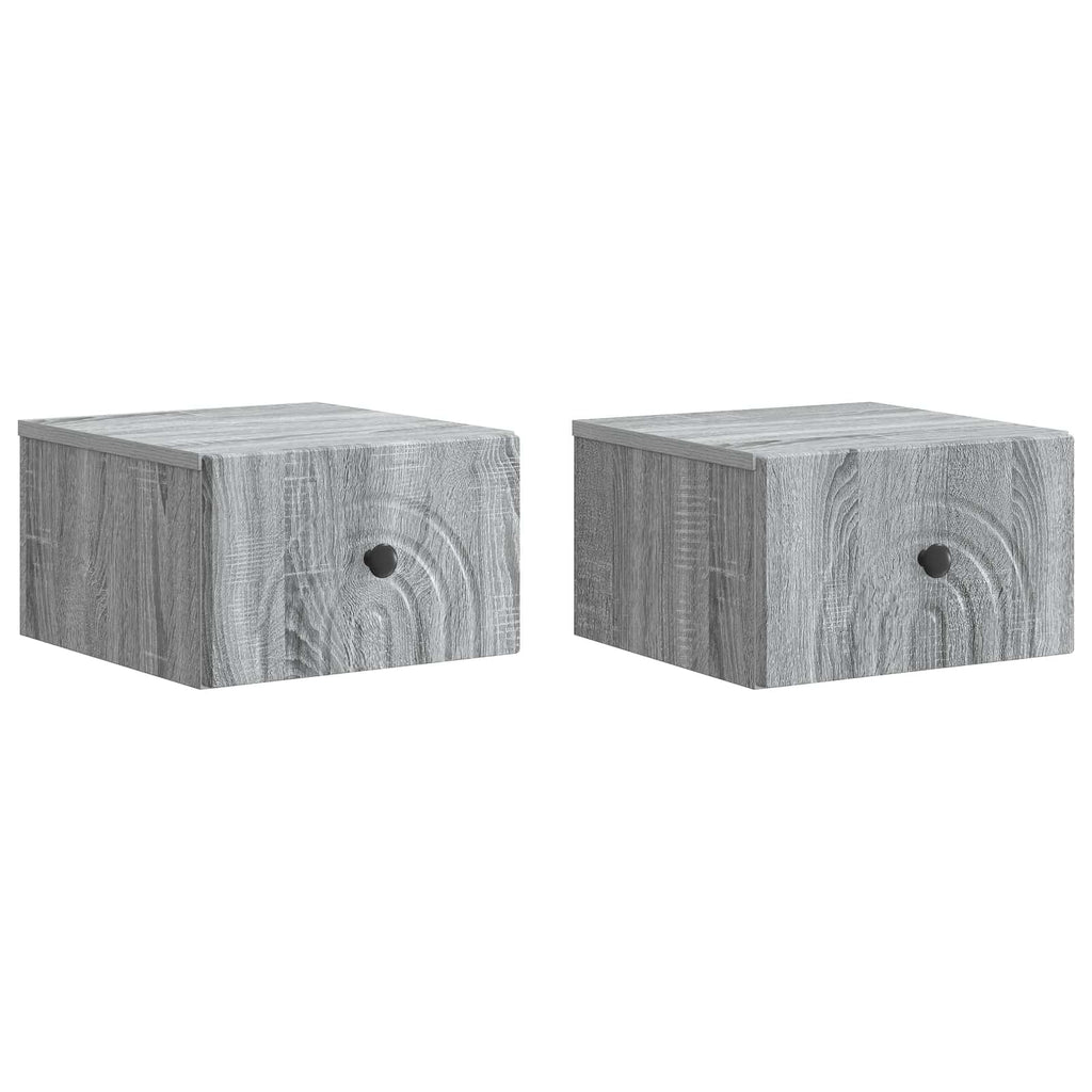 vidaXL Wisząca Szafka Nocna 2 pcs Szary Sonoma 33 x 34,5 x 20 cm