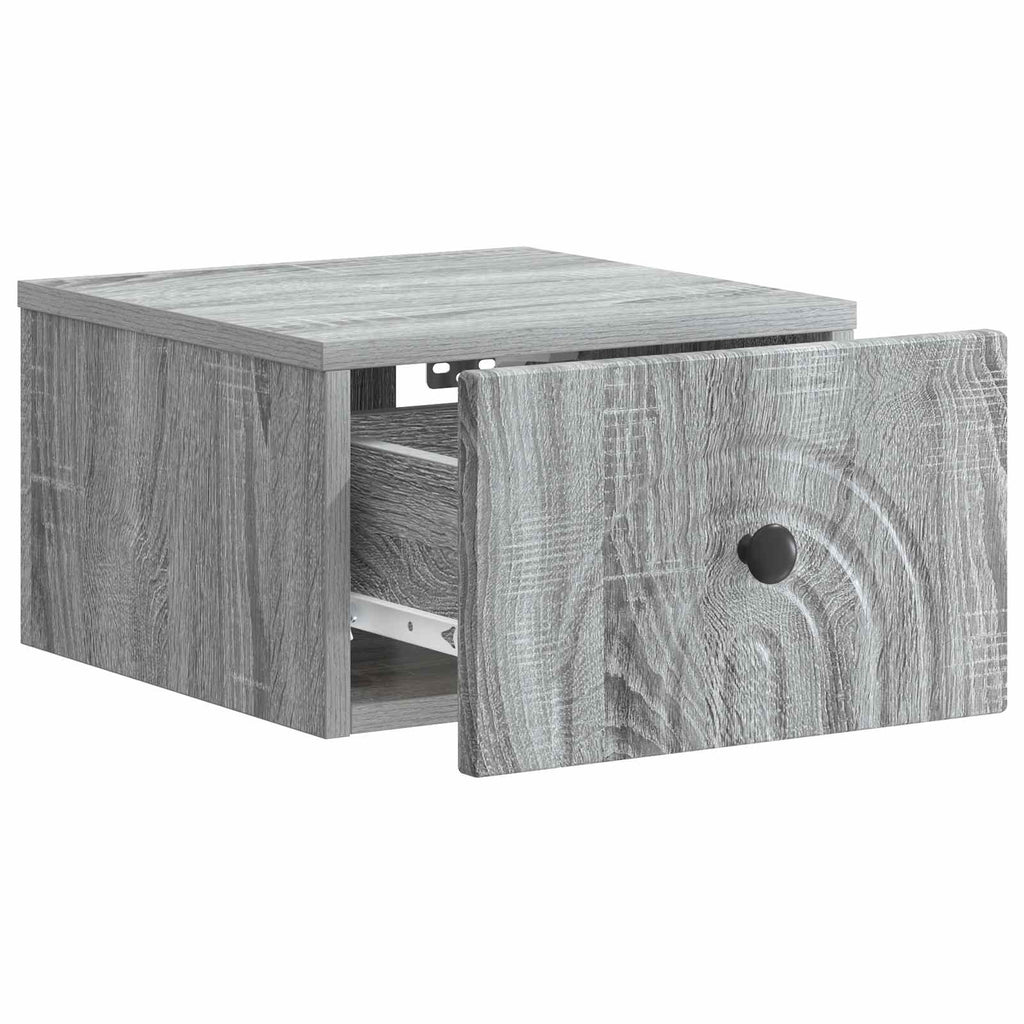 vidaXL Wisząca Szafka Nocna 2 pcs Szary Sonoma 33 x 34,5 x 20 cm