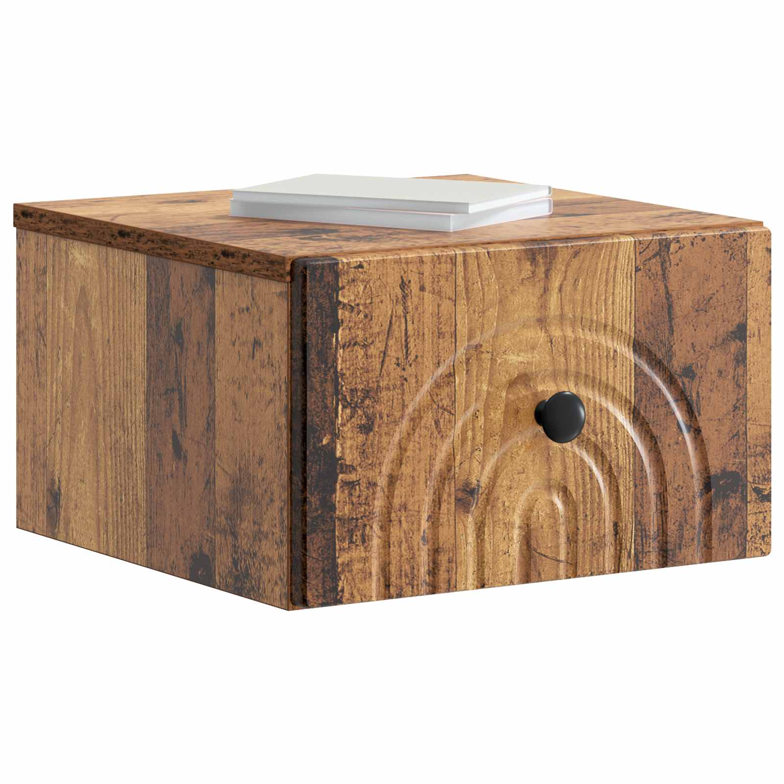 vidaXL Wisząca Szafka Nocna z szufladą Stare drewno 33 x 34,5 x 20 cm