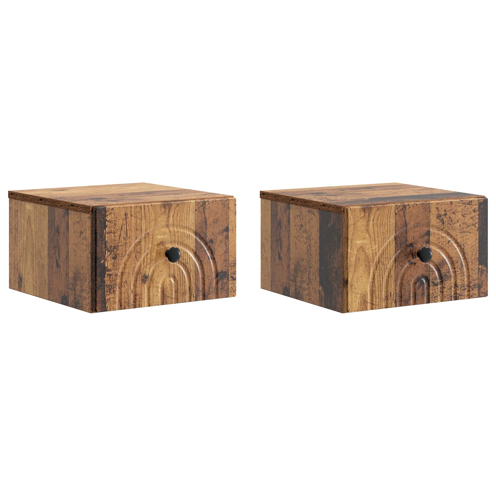 vidaXL Wisząca Szafka Nocna 2 pcs Stare drewno 33 x 34,5 x 20 cm