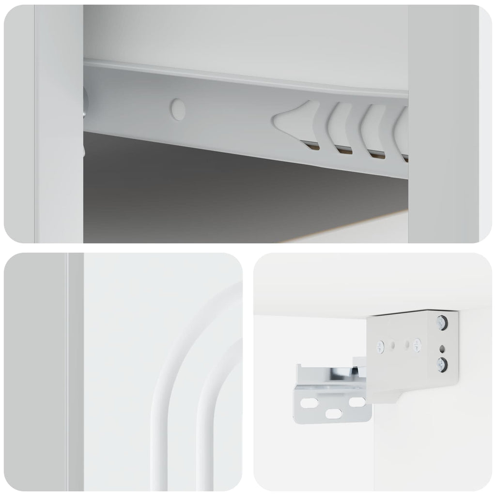 vidaXL Wisząca Szafka Nocna z szufladą 2 pcs Biały 49 x 34,5 x 20 cm