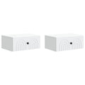 vidaXL Wisząca Szafka Nocna z szufladą 2 pcs Biały 49 x 34,5 x 20 cm
