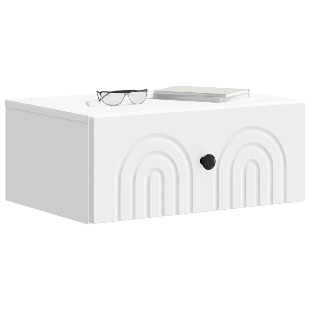 vidaXL Wisząca Szafka Nocna z szufladą 2 pcs Biały 49 x 34,5 x 20 cm