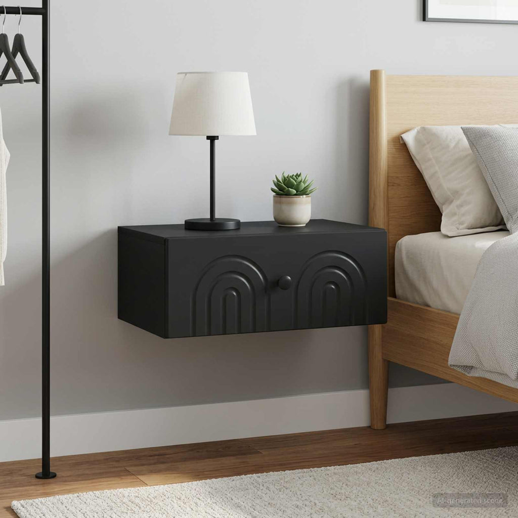 vidaXL Wisząca Szafka Nocna 2 szt. Czarny 49 x 34,5 x 20 cm