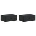 vidaXL Wisząca Szafka Nocna z szufladą 2 pcs Czarny 49 x 34,5 x 20 cm