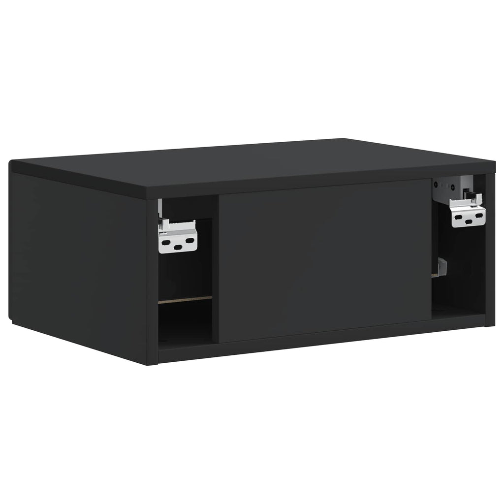 vidaXL Wisząca Szafka Nocna z szufladą 2 pcs Czarny 49 x 34,5 x 20 cm