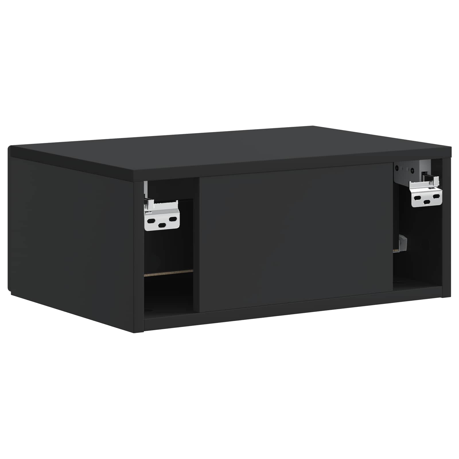 vidaXL Wisząca Szafka Nocna z szufladą 2 pcs Czarny 49 x 34,5 x 20 cm