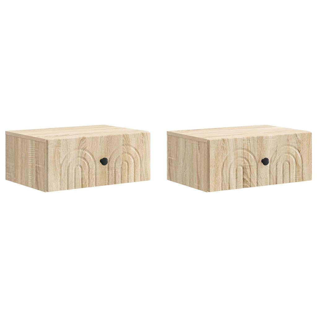 vidaXL Wisząca Szafka Nocna 2 pcs dąb Sonoma 49 x 34,5 x 20 cm