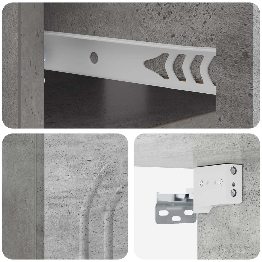 vidaXL Wisząca Szafka Nocna Betonowy szary 49 x 34,5 x 20 cm