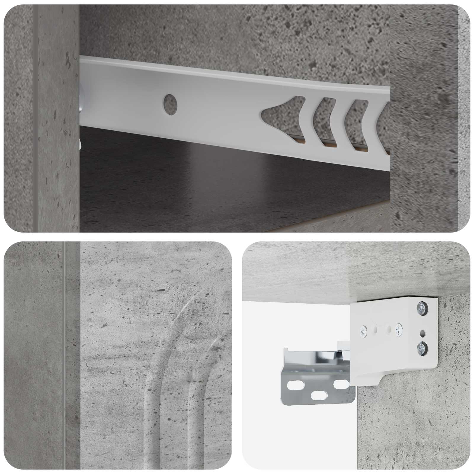 vidaXL Wisząca Szafka Nocna 2 pcs Betonowy szary 49 x 34,5 x 20 cm