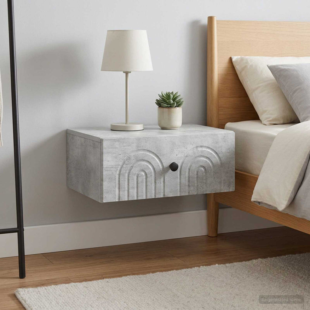 vidaXL Wisząca Szafka Nocna 2 szt. Betonowy szary 49 x 34,5 x 20 cm