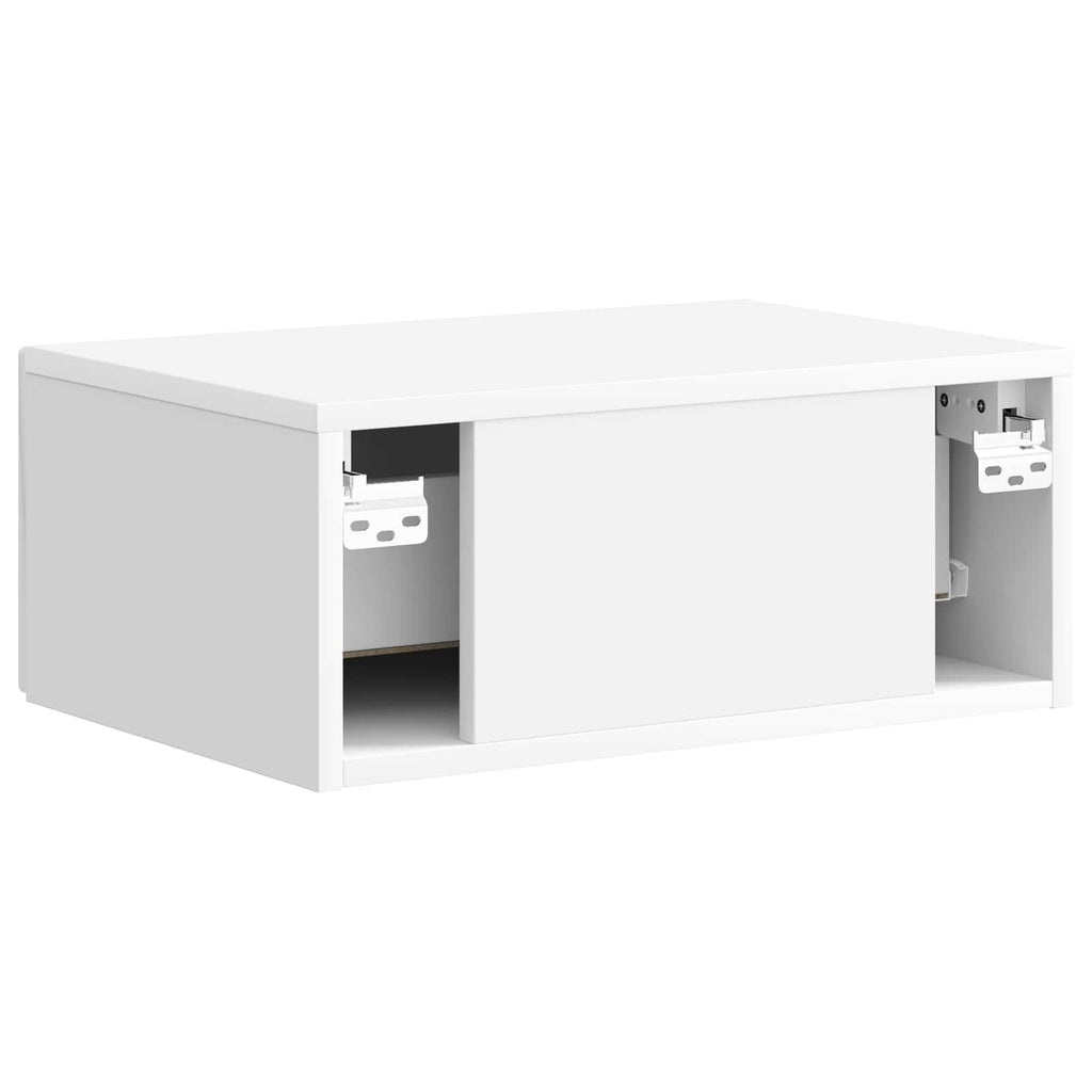 vidaXL Wisząca Szafka Nocna Biały wysoki połysk 49 x 34,5 x 20 cm