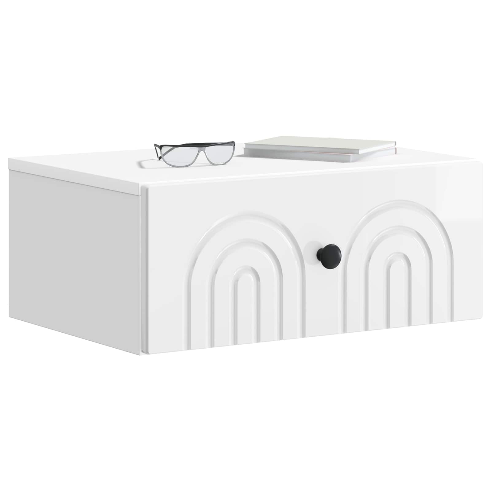 vidaXL Wisząca Szafka Nocna Biały wysoki połysk 49 x 34,5 x 20 cm