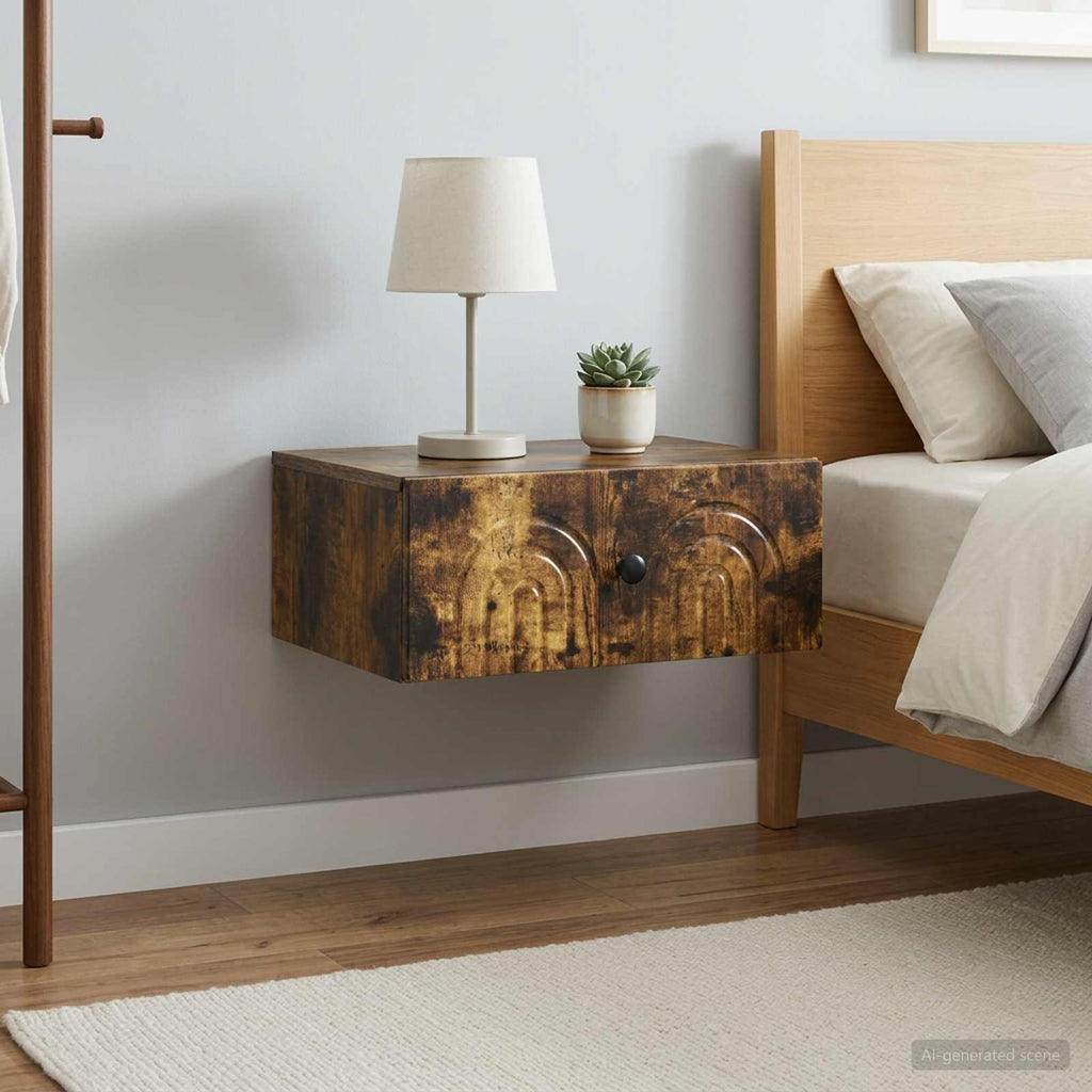 vidaXL Wisząca Szafka Nocna 2 szt. Dąb wędzony 49 x 34,5 x 20 cm