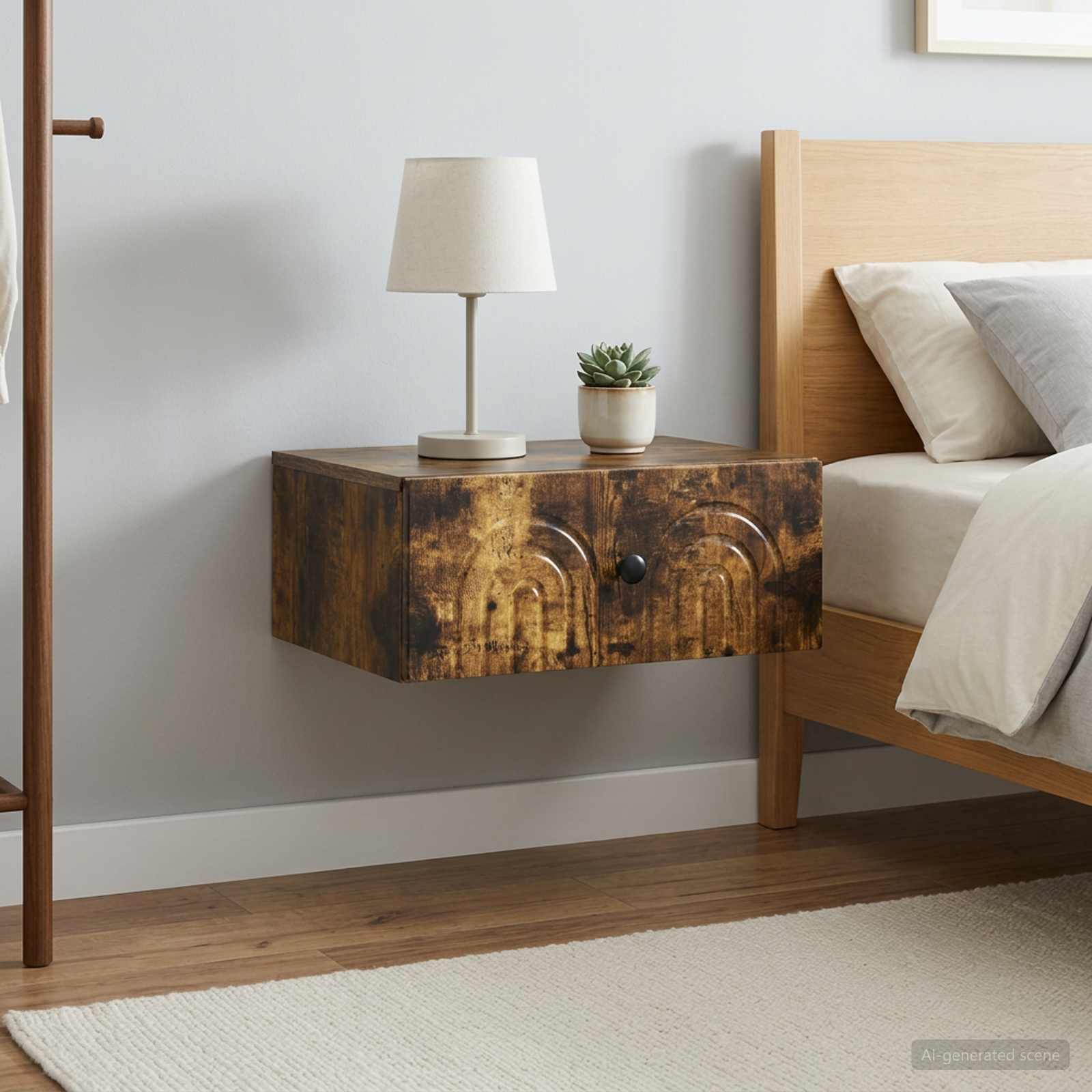 vidaXL Wisząca Szafka Nocna 2 szt. Dąb wędzony 49 x 34,5 x 20 cm