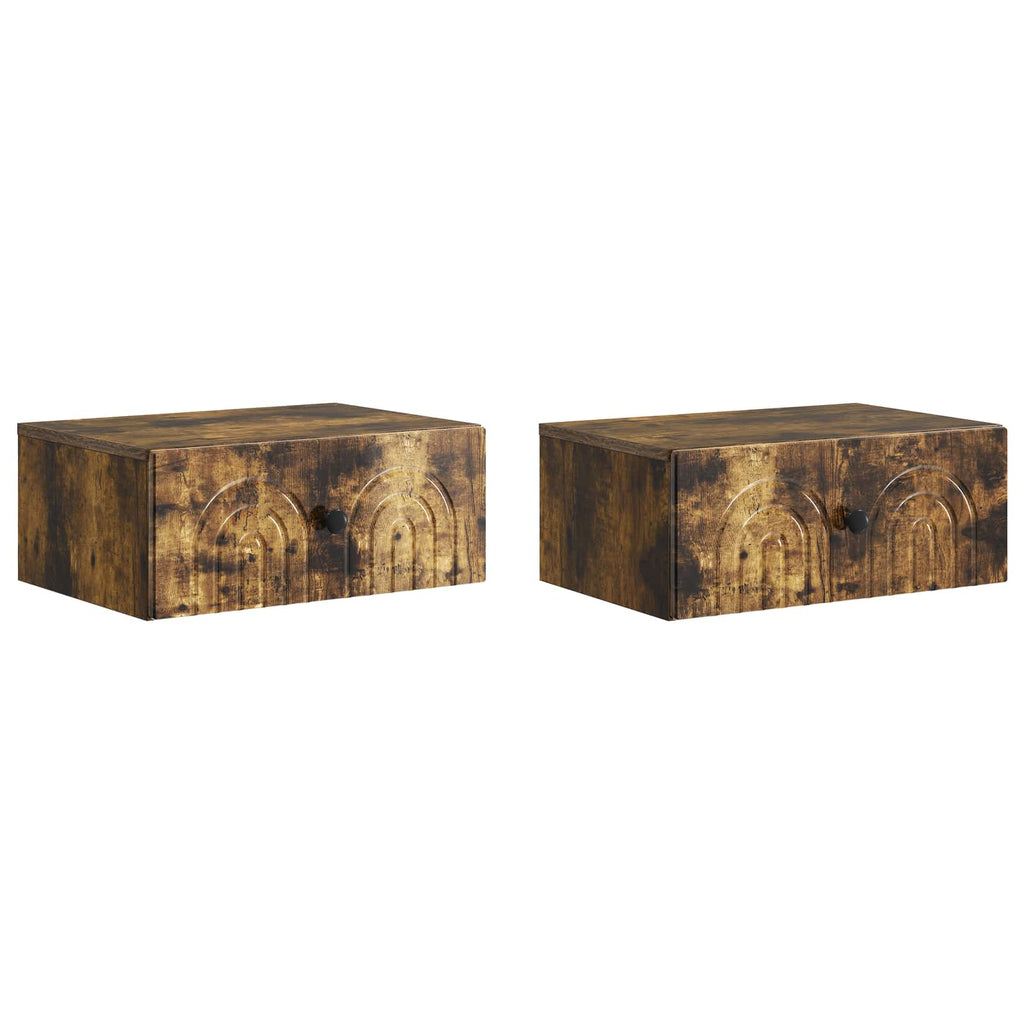 vidaXL Wisząca Szafka Nocna 2 pcs Dąb wędzony 49 x 34,5 x 20 cm