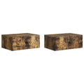 vidaXL Wisząca Szafka Nocna 2 pcs Dąb wędzony 49 x 34,5 x 20 cm