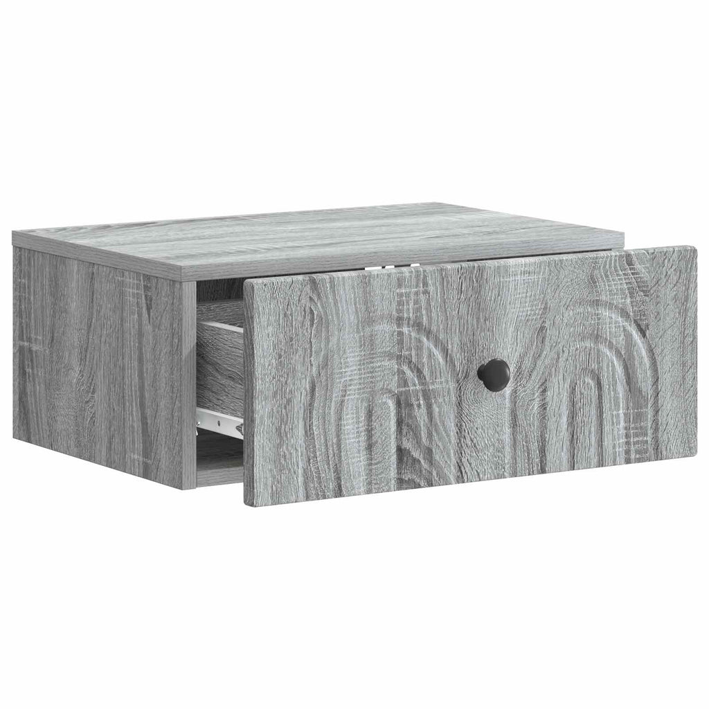 vidaXL Wisząca Szafka Nocna z szufladą Szary Sonoma 49 x 34,5 x 20 cm