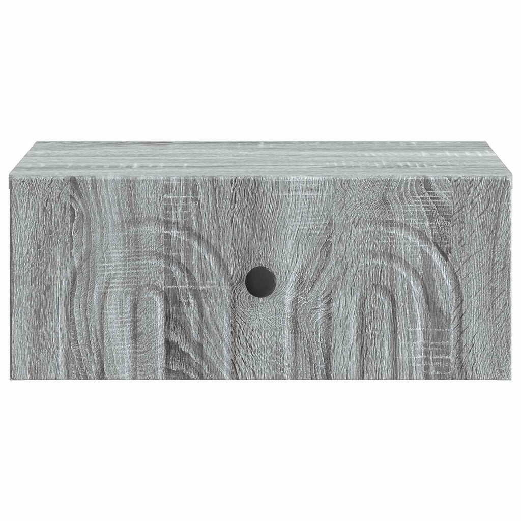 vidaXL Wisząca Szafka Nocna z szufladą Szary Sonoma 49 x 34,5 x 20 cm