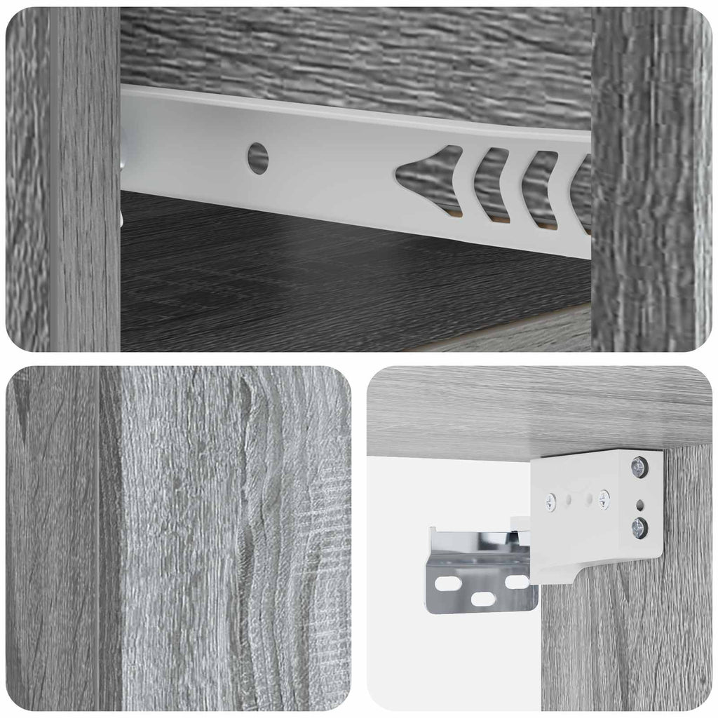 vidaXL Wisząca Szafka Nocna 2 pcs Szary Sonoma 49 x 34,5 x 20 cm