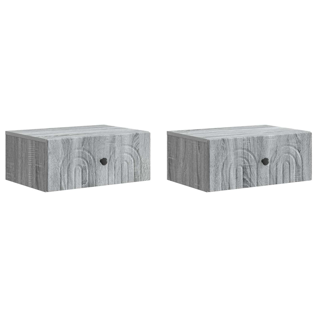 vidaXL Wisząca Szafka Nocna 2 pcs Szary Sonoma 49 x 34,5 x 20 cm